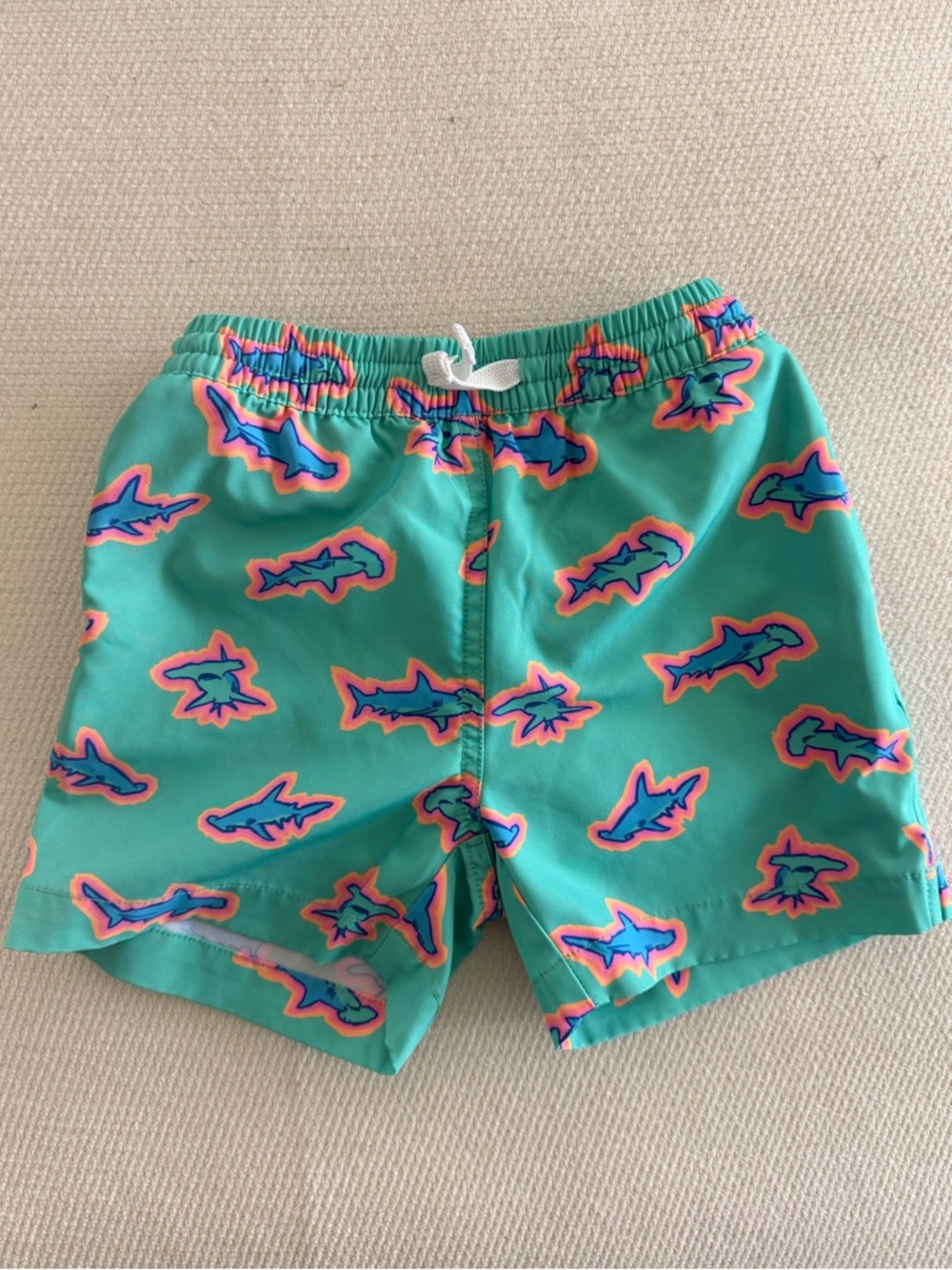 Chubbies Toddler Classic Swim Trunk in Teal Sharks - Picture 3 of 4
